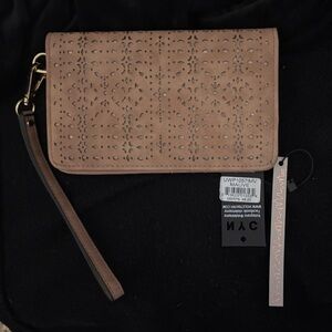 Brown Cutout Wristlet Clutch